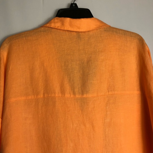 Marc New York Linen Short Sleeve Orange Shirt. Size XL. Classy - Picture 8 of 8